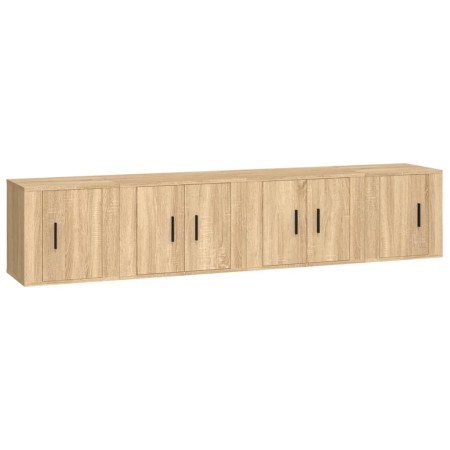 Set di Mobili Porta TV 4 pz Rovere Sonoma in Legno Multistrato