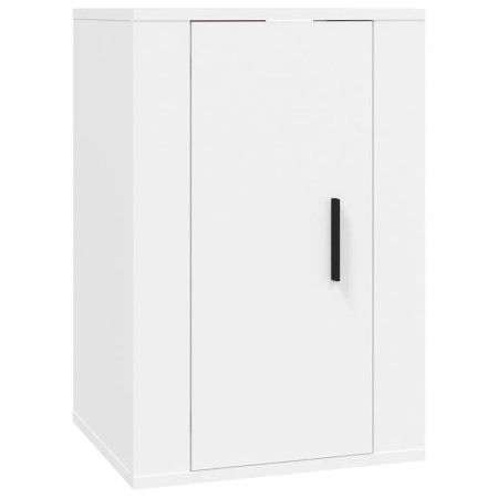 Set di Mobili Porta TV 2 pz Bianco in Legno Multistrato