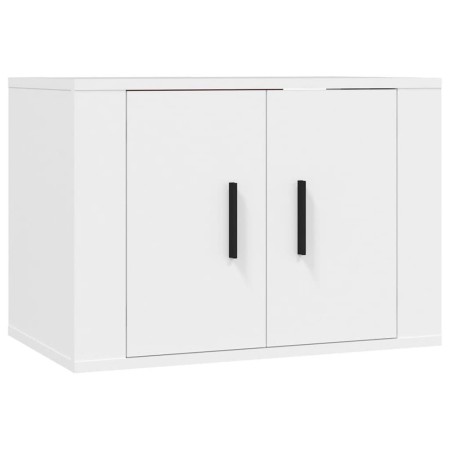 Set di Mobili Porta TV 2 pz Bianco in Legno Multistrato