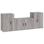 Set Mobili Porta TV 3 pz Grigio Sonoma in Legno Multistrato