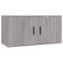 Set Mobili Porta TV 3 pz Grigio Sonoma in Legno Multistrato