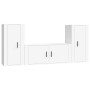 Set Mobili Porta TV 3 pz Bianco in Legno Multistrato