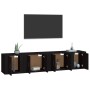 Set Mobili Porta TV 4 pz Nero in Legno Multistrato