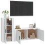 Set di Mobili Porta TV 2 pz Bianco in Legno Multistrato