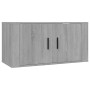 Set Mobili Porta TV 3 pz Grigio Sonoma in Legno Multistrato