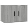 Set Mobili Porta TV 2 pz Grigio Sonoma in Legno Multistrato