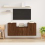 Set Mobili Porta TV 3 pz Rovere Marrone in Legno Multistrato