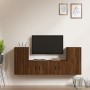 Set Mobili Porta TV 4 pz Rovere Marrone in Legno Multistrato