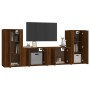 Set Mobili Porta TV 4 pz Rovere Marrone in Legno Multistrato