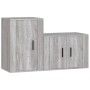 Set Mobili Porta TV 2 pz Grigio Sonoma in Legno Multistrato