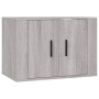 Set Mobili Porta TV 2 pz Grigio Sonoma in Legno Multistrato