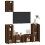 Set Mobili Porta TV 5 pz Rovere Marrone in Legno Multistrato