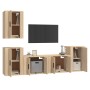 Set di Mobili Porta TV 5 pz Rovere Sonoma in Legno Multistrato