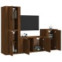 Set Mobili Porta TV 4 pz Rovere Marrone in Legno Multistrato