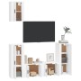 Set di Mobili Porta TV 5 pz Bianco in Legno Multistrato