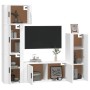 Set di Mobili Porta TV 5 pz Bianco in Legno Multistrato