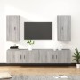 Set di Mobili Porta TV 4 pz Grigio Sonoma in Legno Multistrato