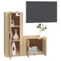 Set di Mobili Porta TV 2 pz Rovere Sonoma in Legno Multistrato