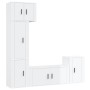 Set di Mobili Porta TV 5 pz Bianco Lucido in Legno Multistrato