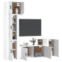 Set di Mobili Porta TV 5 pz Bianco Lucido in Legno Multistrato