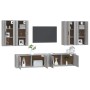 Set di Mobili Porta TV 6 pz Grigio Sonoma in Legno Multistrato