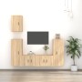 Set di Mobili Porta TV 5 pz Rovere Sonoma in Legno Multistrato