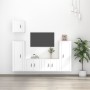 Set di Mobili Porta TV 5 pz Bianco in Legno Multistrato