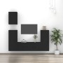 Set di Mobili Porta TV 5 pz Nero in Legno Multistrato