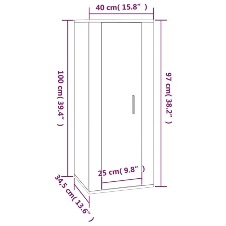 Set di Mobili Porta TV 5 pz Nero in Legno Multistrato