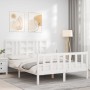 Giroletto con Testiera Bianco 160x200 cm Legno Massello