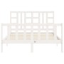 Giroletto con Testiera Bianco 160x200 cm Legno Massello