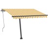 Tenda da Sole Retrattile Manuale LED 350x250 cm Gialla e Bianca