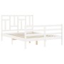 Giroletto con Testiera Bianco 120x200 cm in Legno Massello