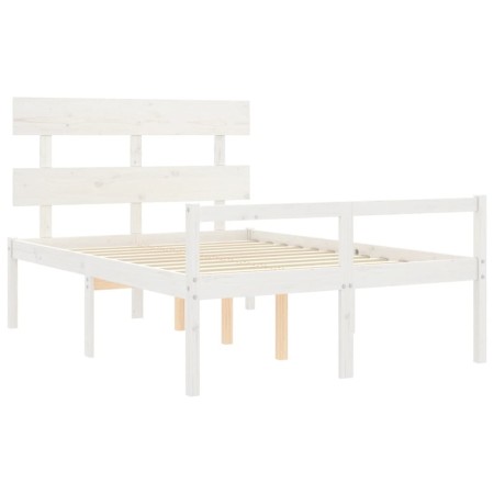 Letto per Anziani con Testiera Bianco 140x200 cm Legno Massello