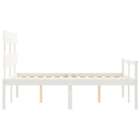 Letto per Anziani con Testiera Bianco 140x200 cm Legno Massello