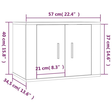 Set di Mobili Porta TV 2 pz Grigio Cemento in Legno Multistrato