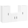 Set Mobili Porta TV 3 pz Bianco Lucido in Legno Multistrato