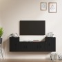 Set Mobili Porta TV 4 pz Nero in Legno Multistrato