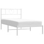 Giroletto con Testiera Metallo Bianco 90x200 cm