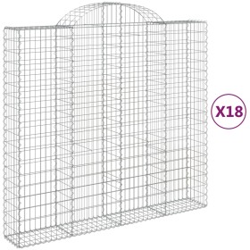 Cesti Gabbioni ad Arco 18 pz 200x50x180/200 cm Ferro Zincato