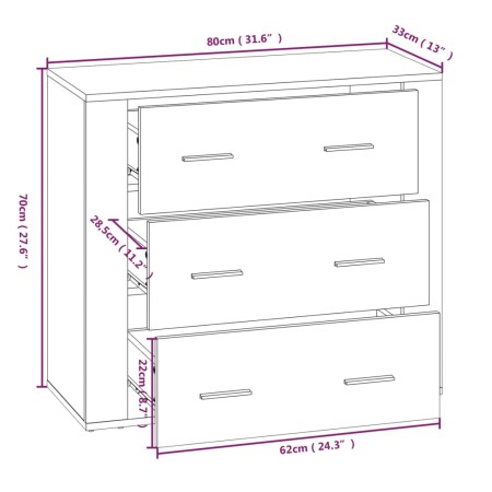 Credenza Nera in Legno Multistrato