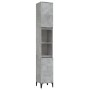 Set di Mobili da Bagno 3 pz Grigio Cemento in Legno Multistrato