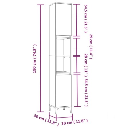 Set di Mobili da Bagno 3 pz Grigio Cemento in Legno Multistrato