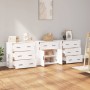 Credenze 3 pz Bianco in Legno Multistrato