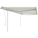 Tenda da Sole Retrattile Manuale con Pali 4,5x3 m Crema