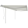 Tenda da Sole Retrattile Manuale con Pali 4,5x3 m Crema