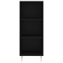 Credenza Nera 34,5x32,5x180 cm in Legno Multistrato