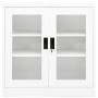 Armadio per Ufficio Bianco 90x40x90 cm in Acciaio