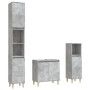 Set Mobili da Bagno 3 pz Grigio Cemento in Legno Multistrato