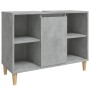 Set Mobili da Bagno 3 pz Grigio Cemento in Legno Multistrato
